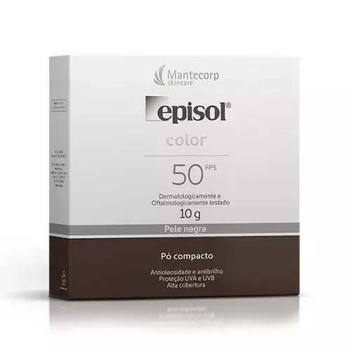 Protetor Solar Episol Color Base Negra Pó Compacto FPS50 10g