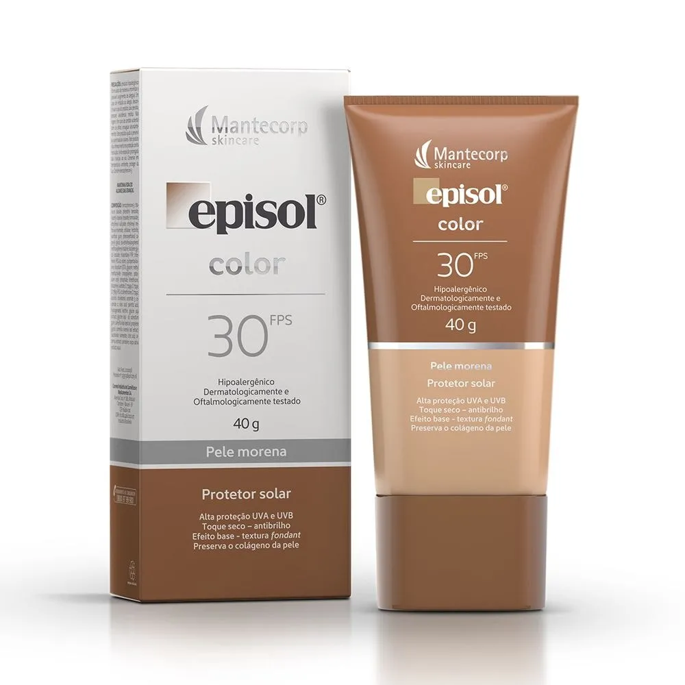 Protetor Solar Episol Color Base Facial Morena FPS30 40g