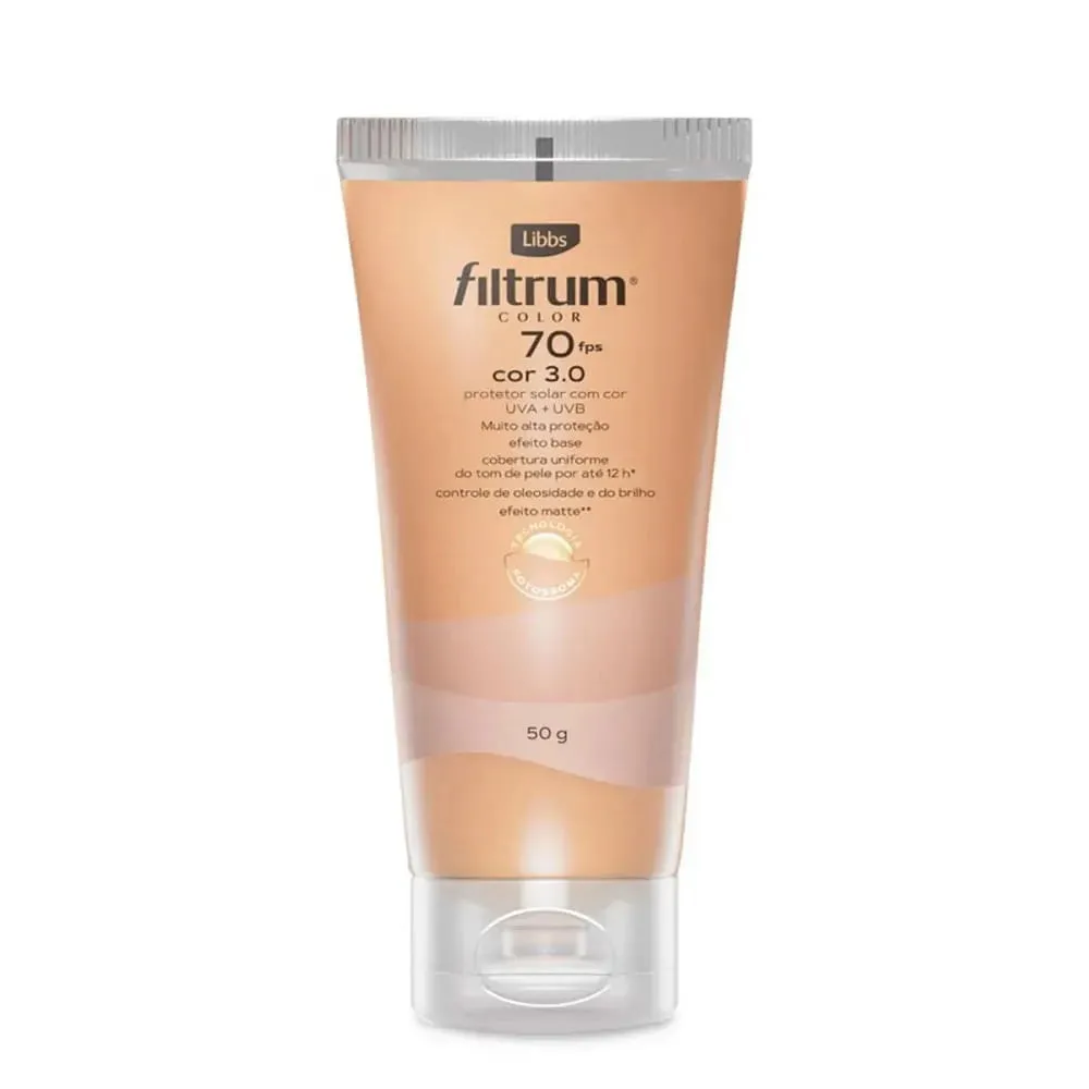 Protetor solar Filtrum Color FPS70 cor 3.0 50g