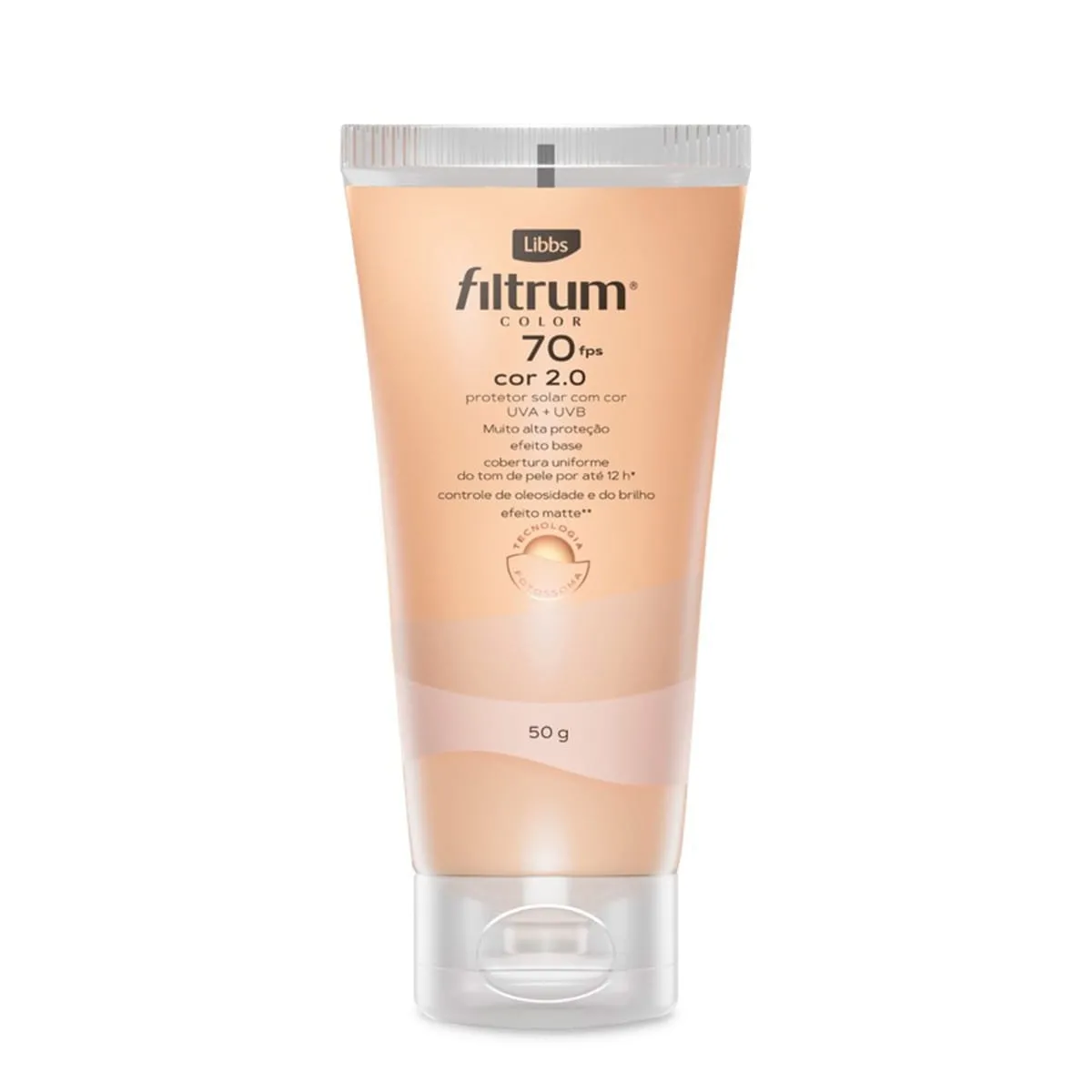 Protetor solar Filtrum Color FPS70 cor 1.0 50g