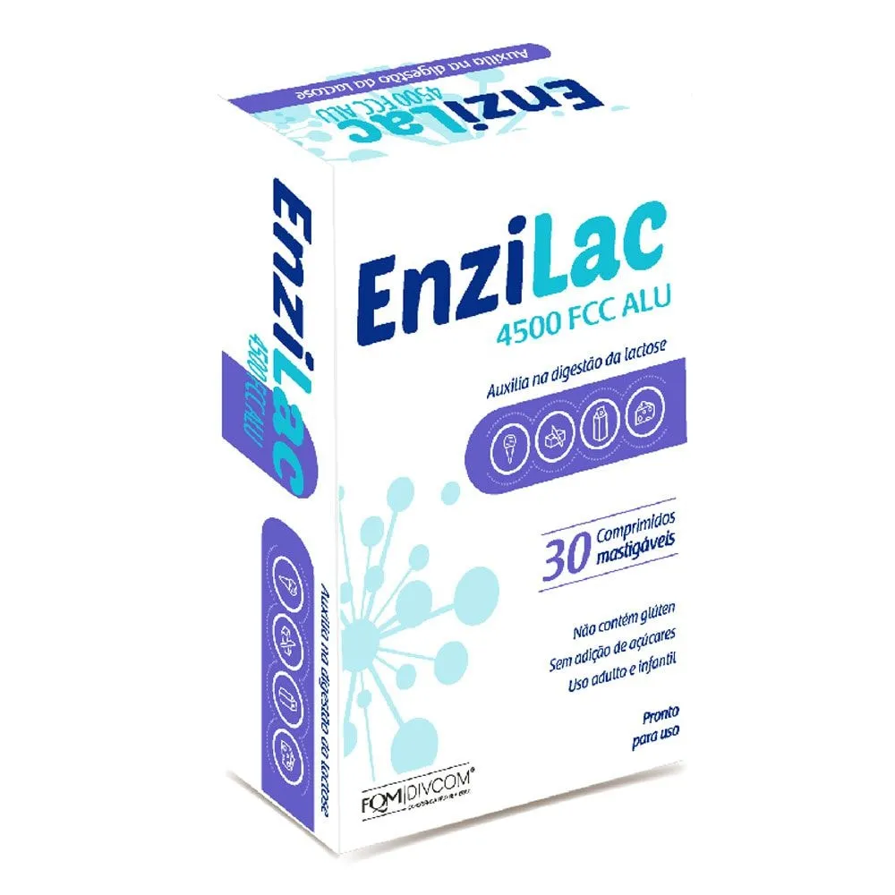 Enzilac Lactase 4500UI 30 Comprimidos Mastigáveis