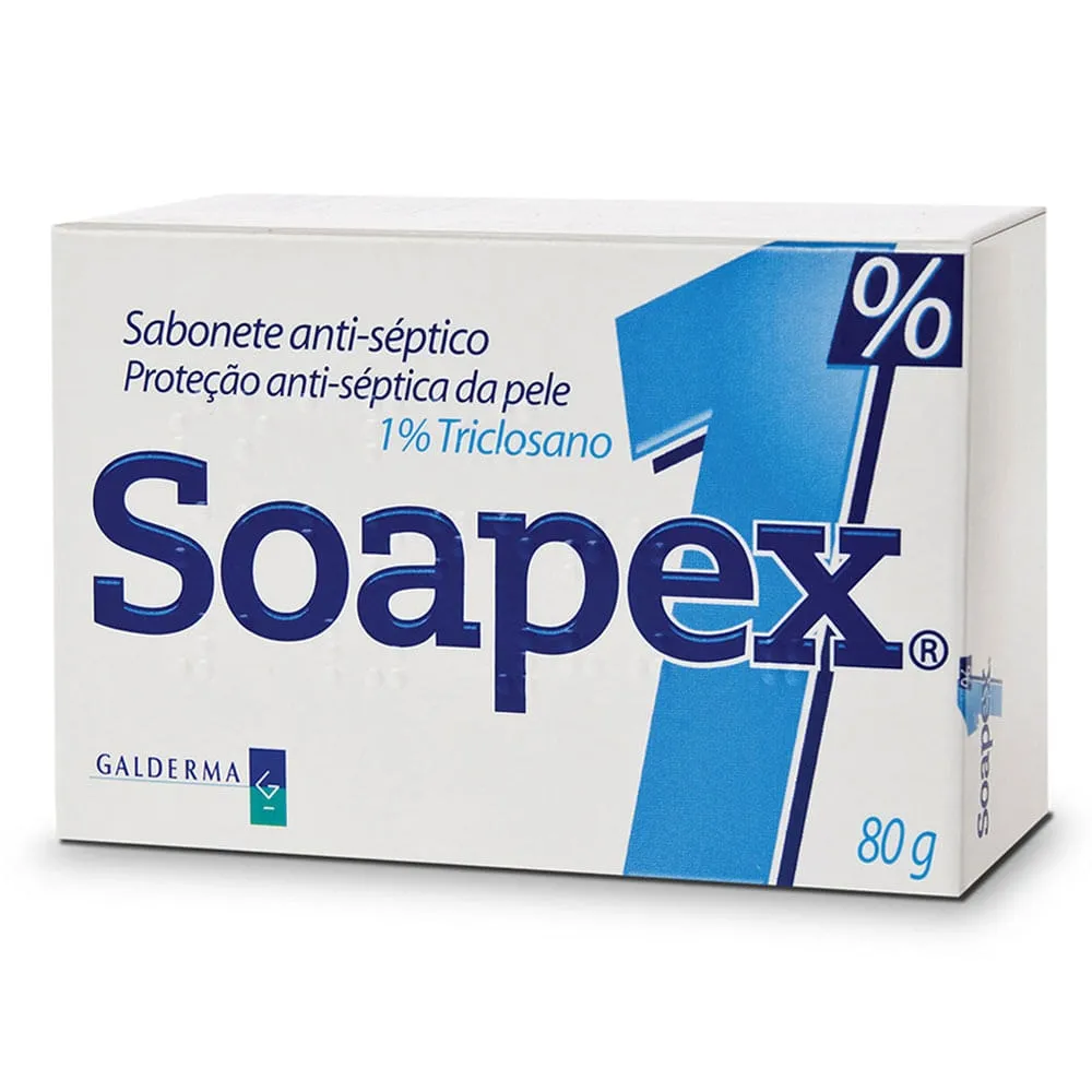 Sabonete Barra Soapex Antisséptico 1% Triclosano 80g
