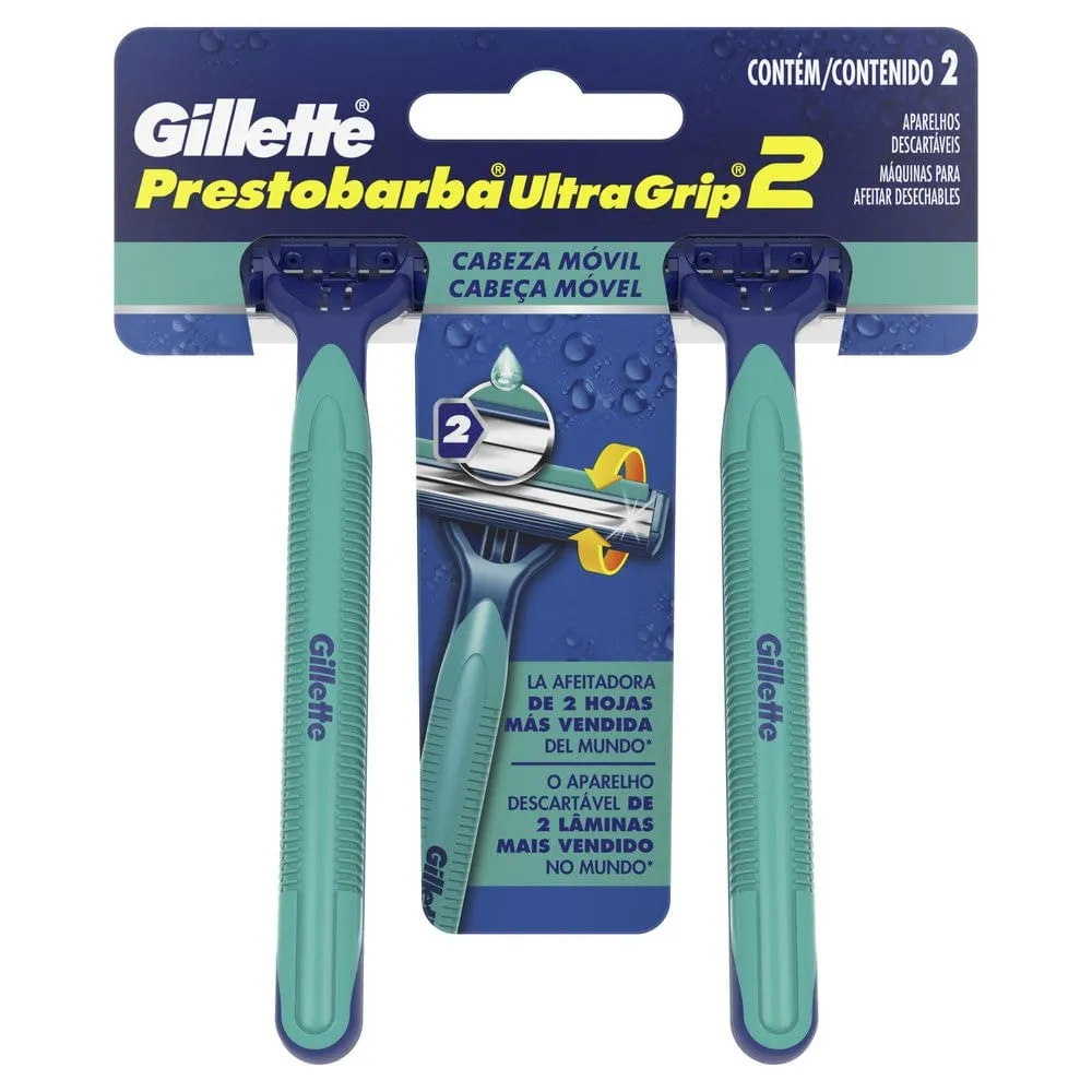 Aparelho de Barbear Gillette Prestobarba Ultragrip Móvel 2 unidades