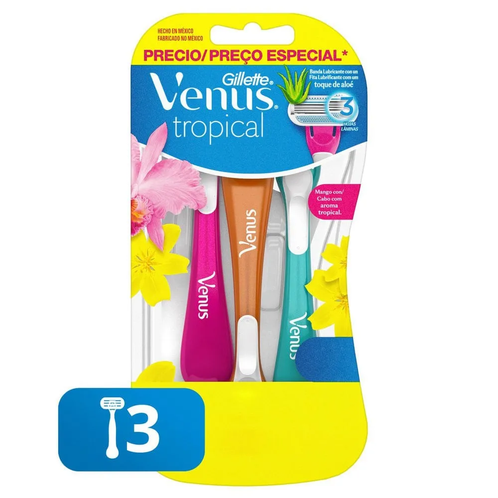 Aparelho de Depilar Gillette Venus Tropical 3 unidades