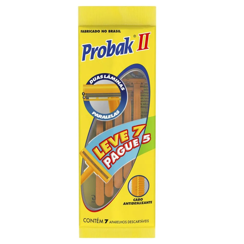Aparelho de Barbear Gillette Prestobarba Probak 2 7 unidades