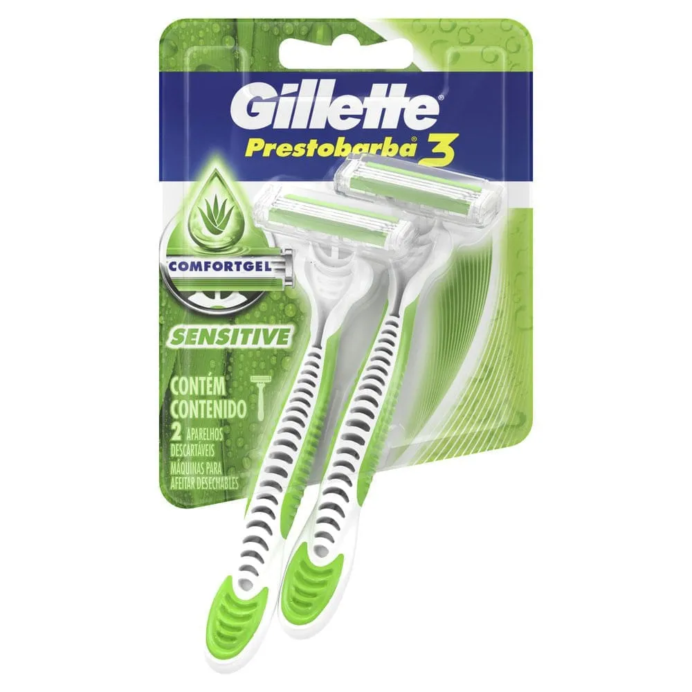 Aparelho de Barbear Gillette Prestobarba 3 Sense Care 2 Unid