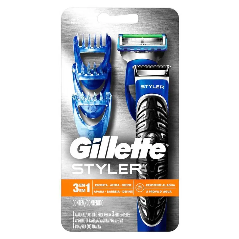Aparelho De Barbear Gillette Proglide Styler 1 Unidade + 3 Pentes