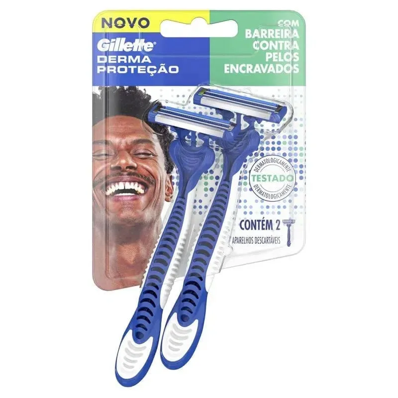 Aparelho de barbear Gillette Derma proteção descartável 2 unidades