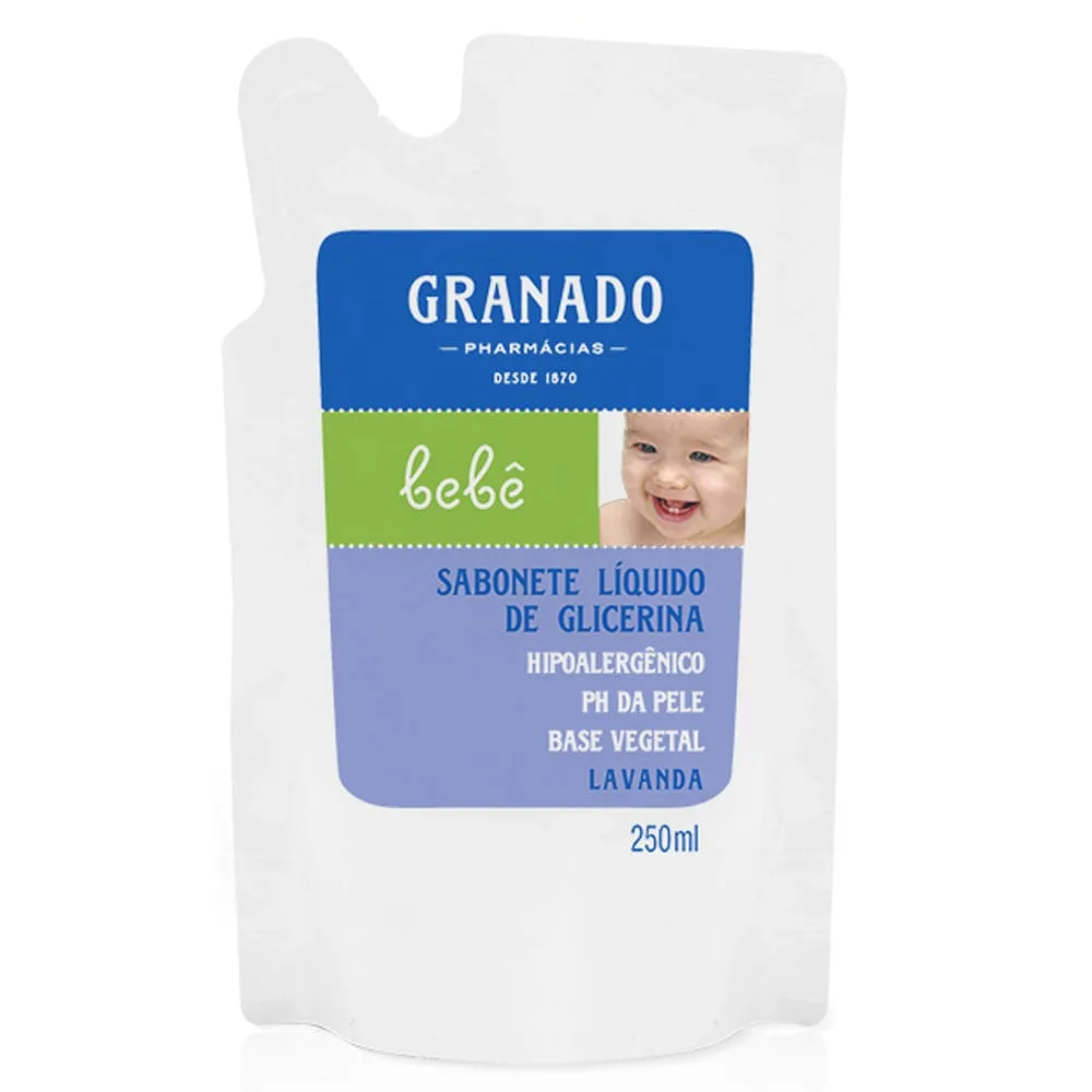 Sabonete Líquido Granado Bebê Glicerina Lavanda Refil 250ml