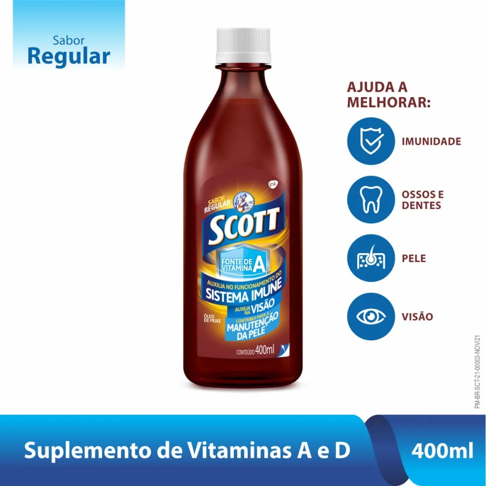 Scott Suplemento Alimentar Emulsão Sabor Regular 400ml