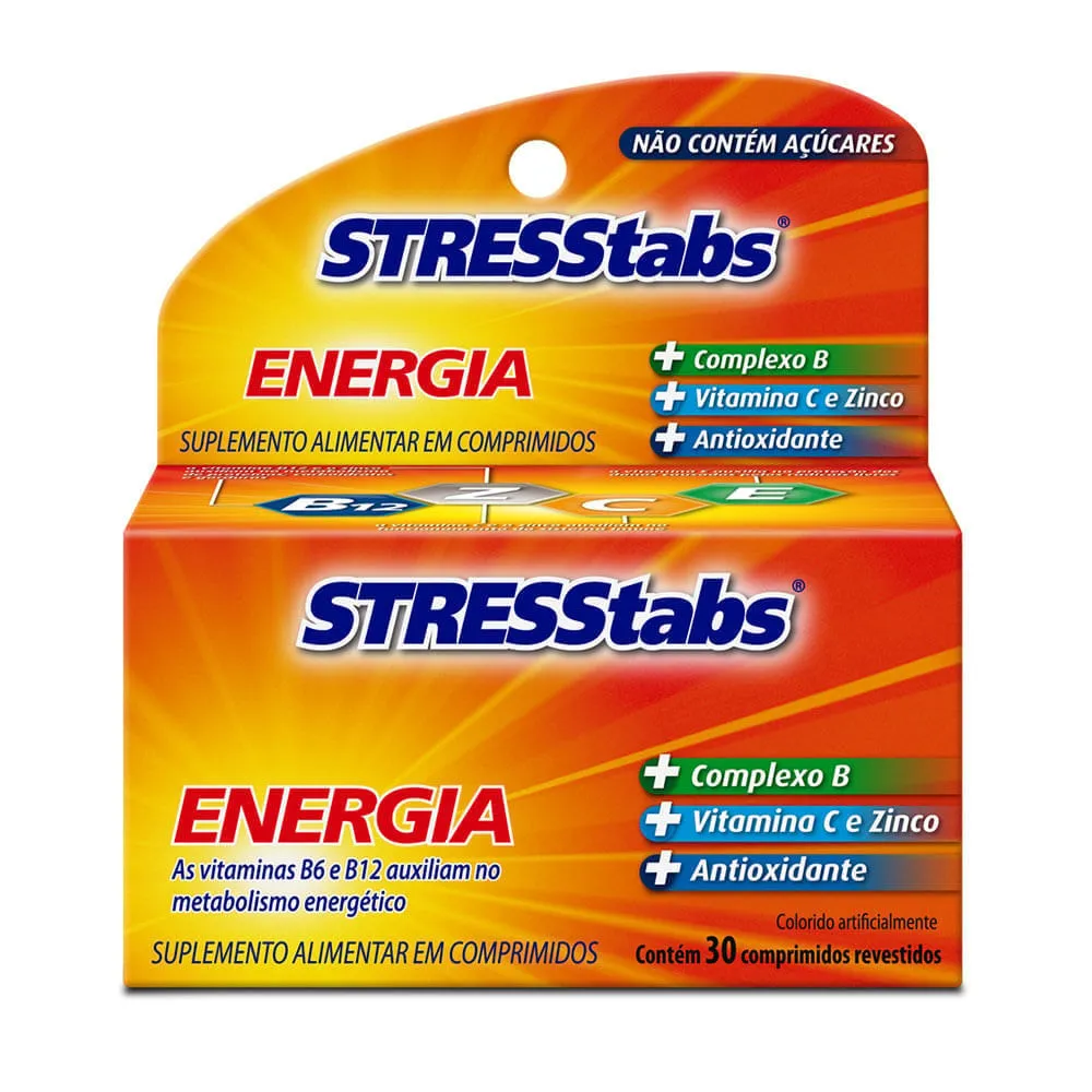 Stresstabs Suplemento de Vitaminas e Minerais 30 Comprimidos