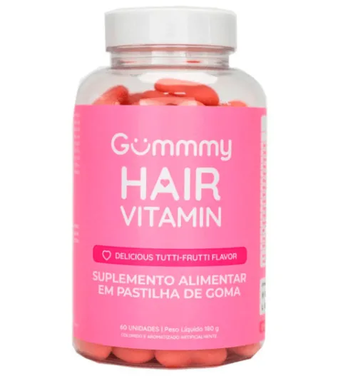 Vitamina Gummy Hair Tutti-frutti 60 Cápsulas Mastigáveis