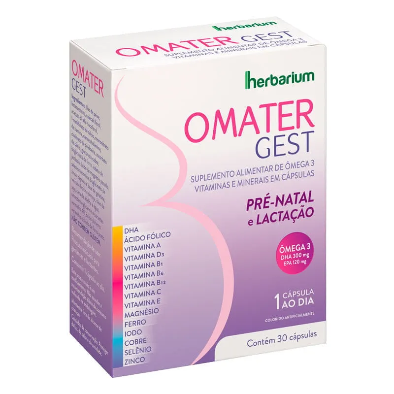Omater Gest Pré Natal e Lactação c/Ômega 3 c/30 Cápsulas
