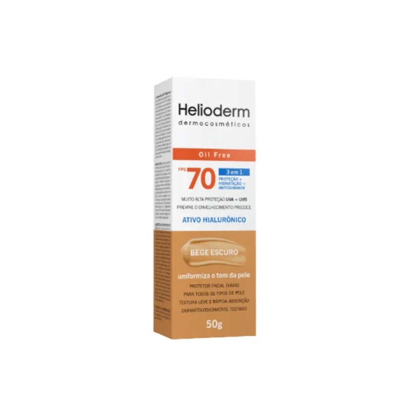 Protetor Solar Helioderm Facial FPS 70 Bege Escuro 50g