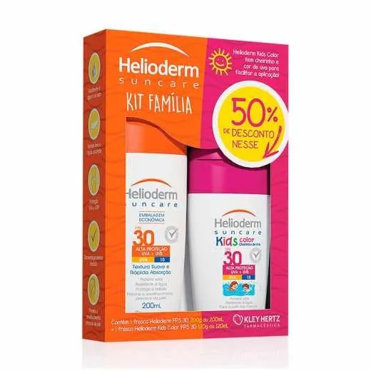 Kit Protetor Solar Helioderm Familia Fps30 200G Kids +Fps30 120G