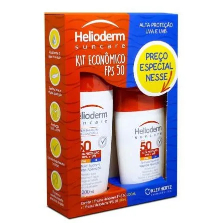 Protetor Solar Helioderm Econômico Fps50 200ml + Fps50 120ml
