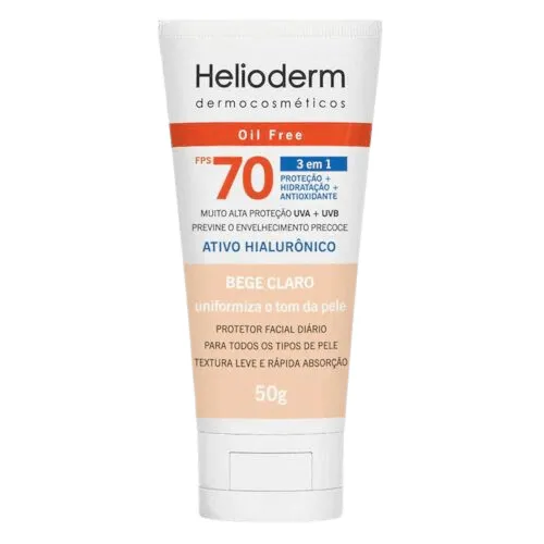 Protetor Solar Helioderm Facial FPS 70 Bege Claro 50g
