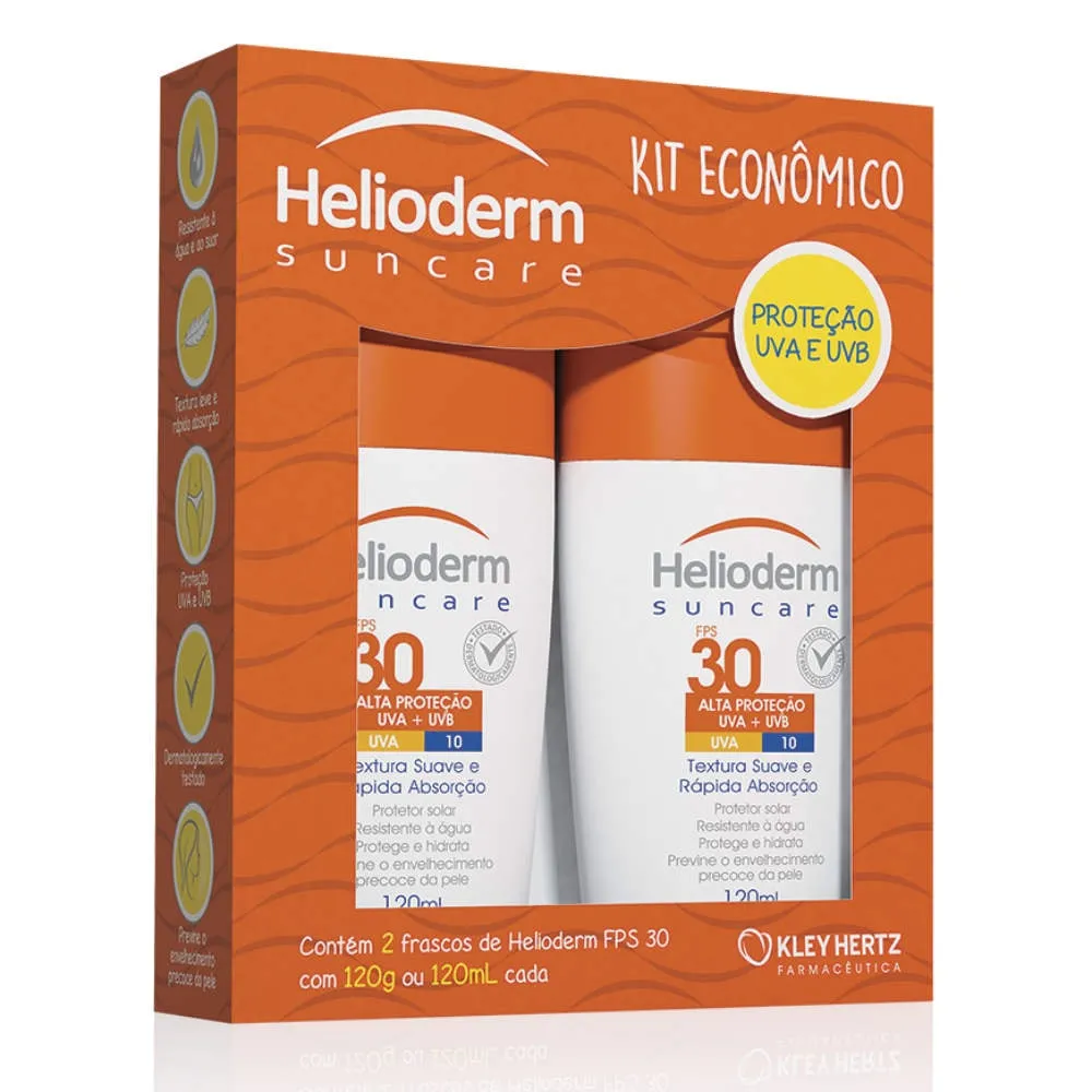 Kit Protetor Solar Helioderm Suncare Hertz FPS30 com