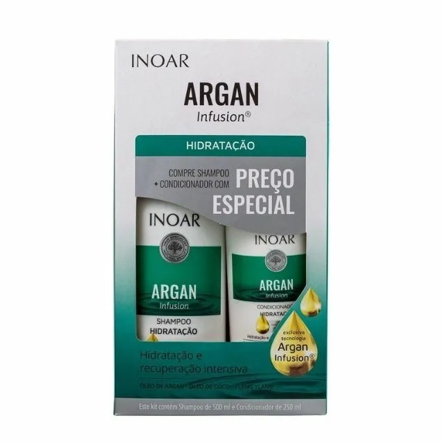 Shampoo + Condicionador Inoar 500 + 250ml Argan Hidratação