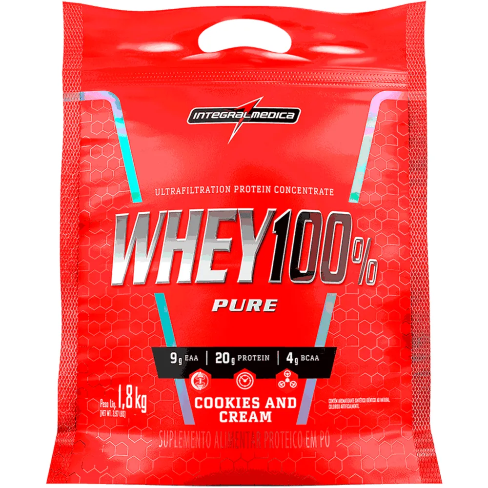 Whey 100% Pure Cookies and Cream Integralmedica Pouch 1,8kg