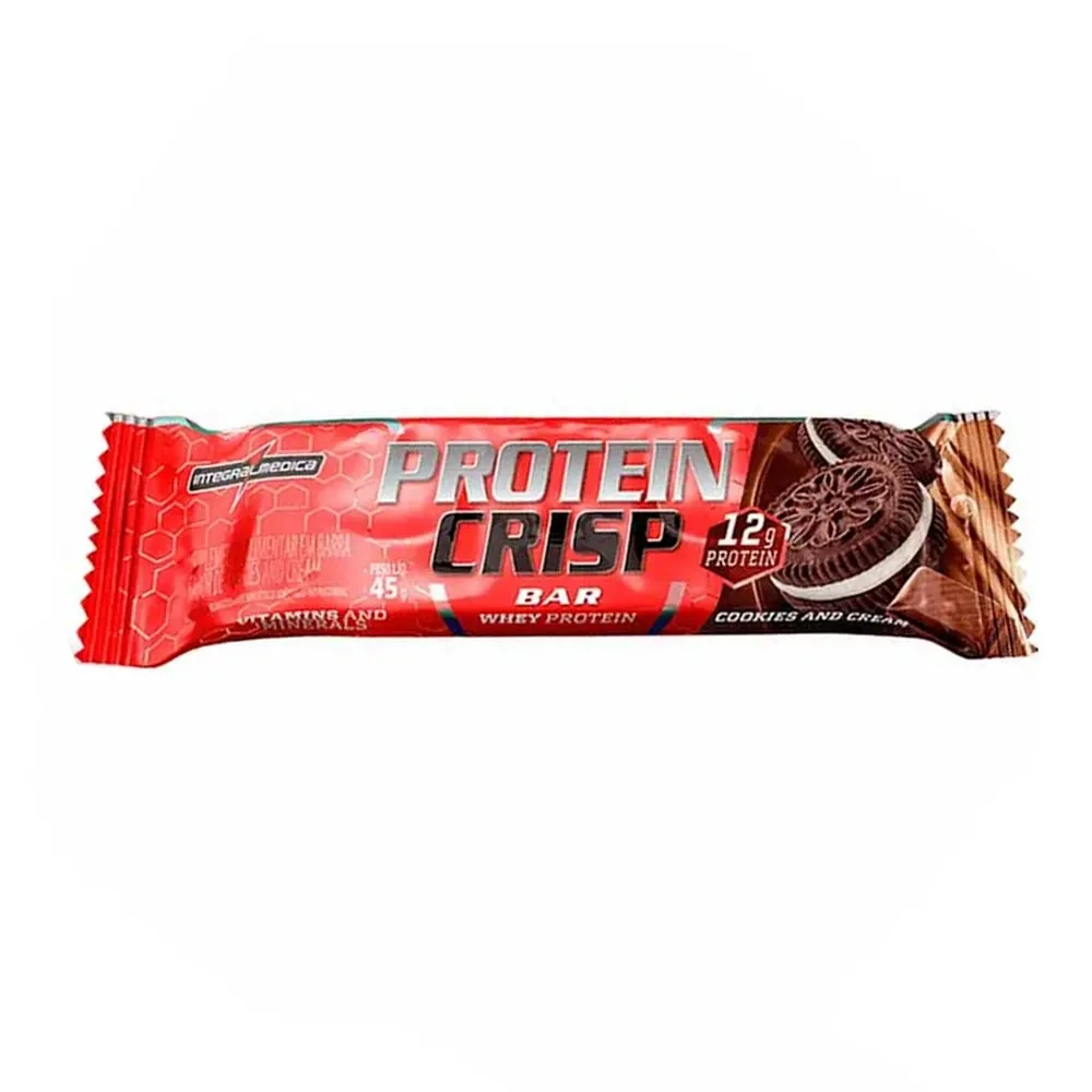 Barra de Proteína Protein Crisp Bar Cookies and Cream Integralmedica 45g