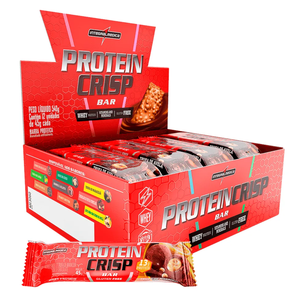 Barra de Proteína Protein Crisp Bar Trufa de Maracujá Integralmedica 12x45g