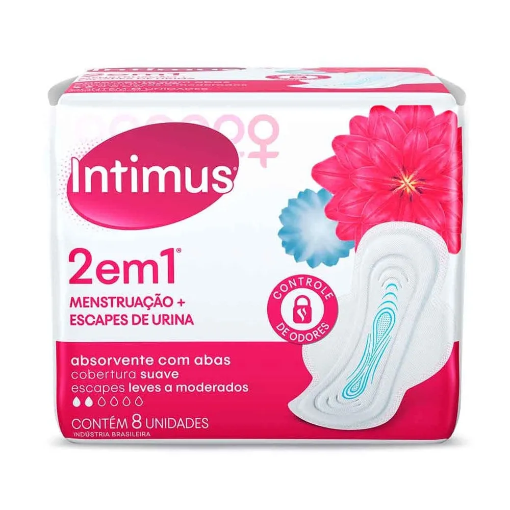 Absorvente Intimus 2 em 1 Suave Abas 8 unidades