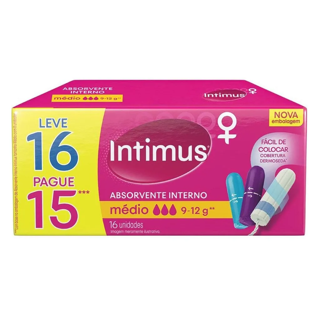 Absorvente Interno Intimus Médio 16 unidades
