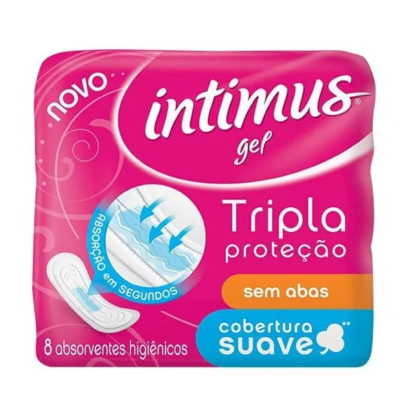 Absorvente Intimus Gel Tripla Proteção Cobertura Suave 8un