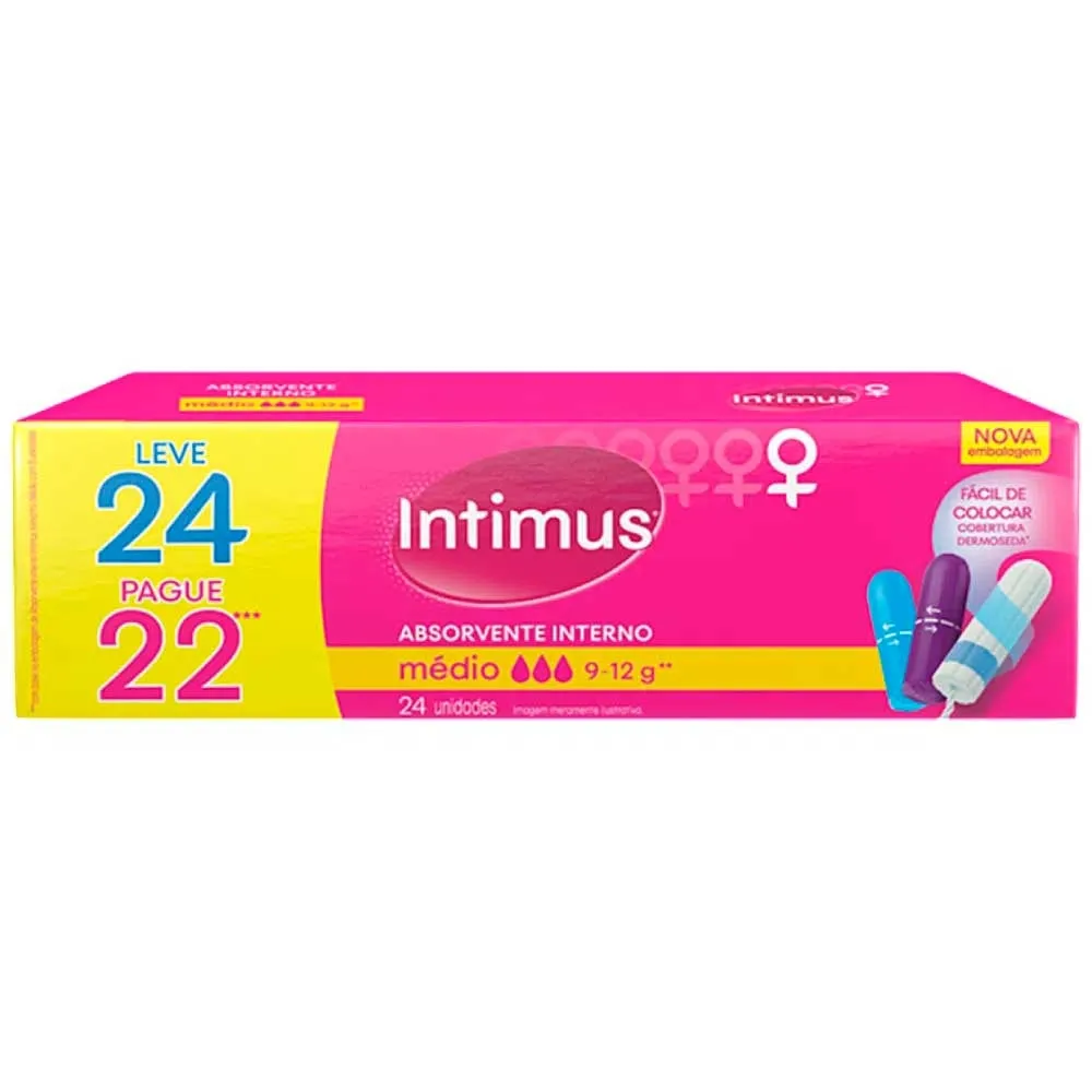 Absorvente Interno Intimus Médio 24 Unidades