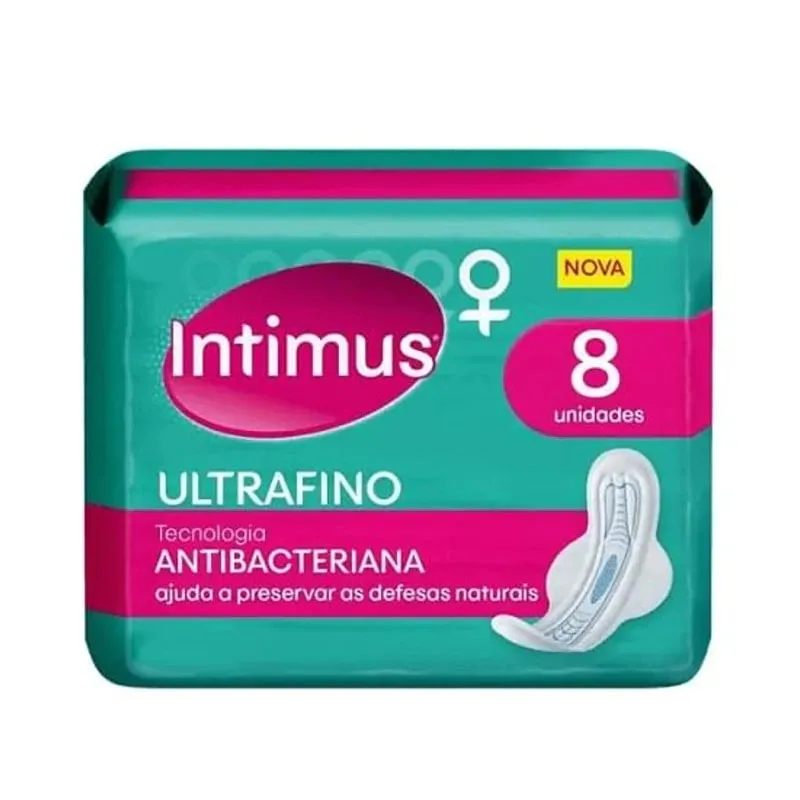 Absorvente Intimus Ultrafino tecnologia antibacteriana 8 unidades