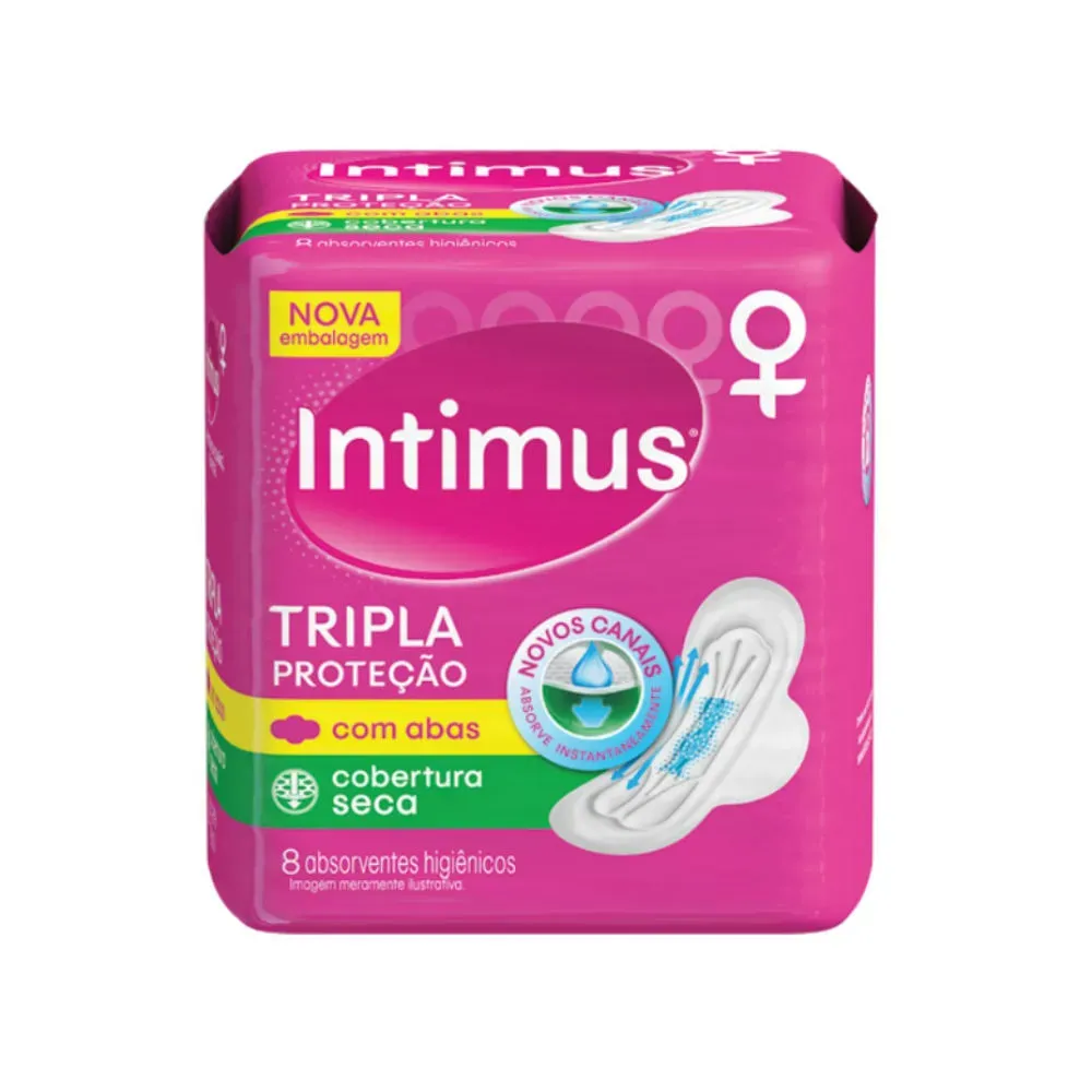 Absorvente Intimus Tripla Protecao Seca com Abas com 8 unidades