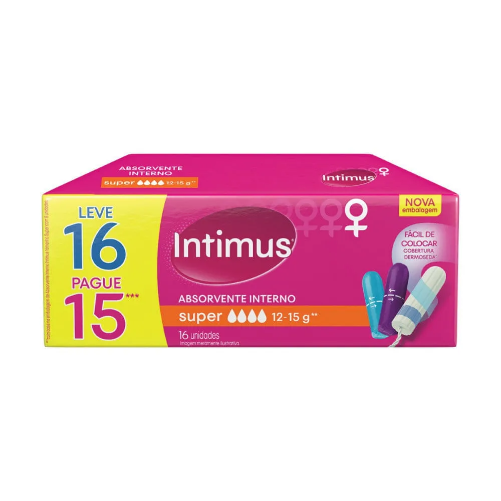 Absorvente Intimus Interno Super Leve 16 Pague com 15 unidades