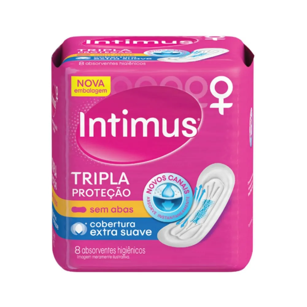 Absorvente Intimus Tripla Protecao Extra Suave Sem Abas com 8 unidades
