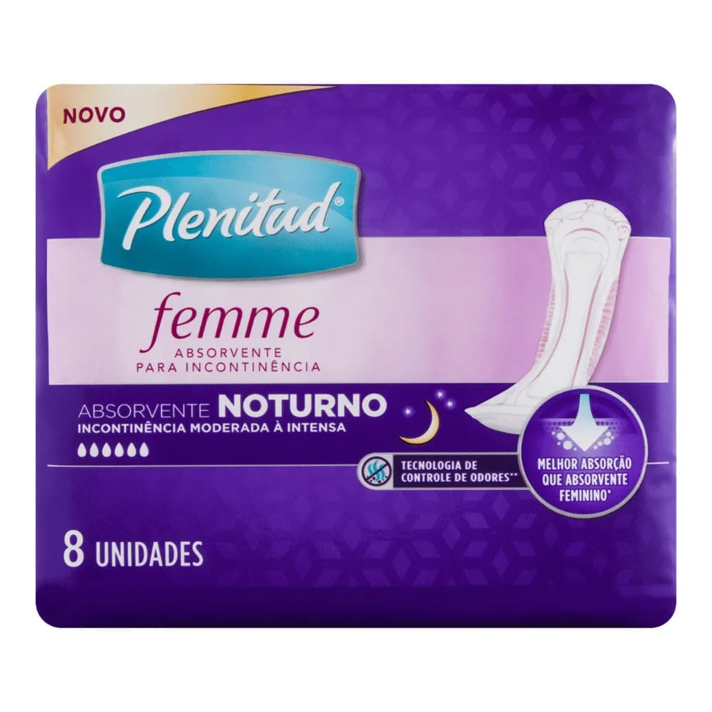 Absorvente Plenitud Femme Noturno 8 unidades