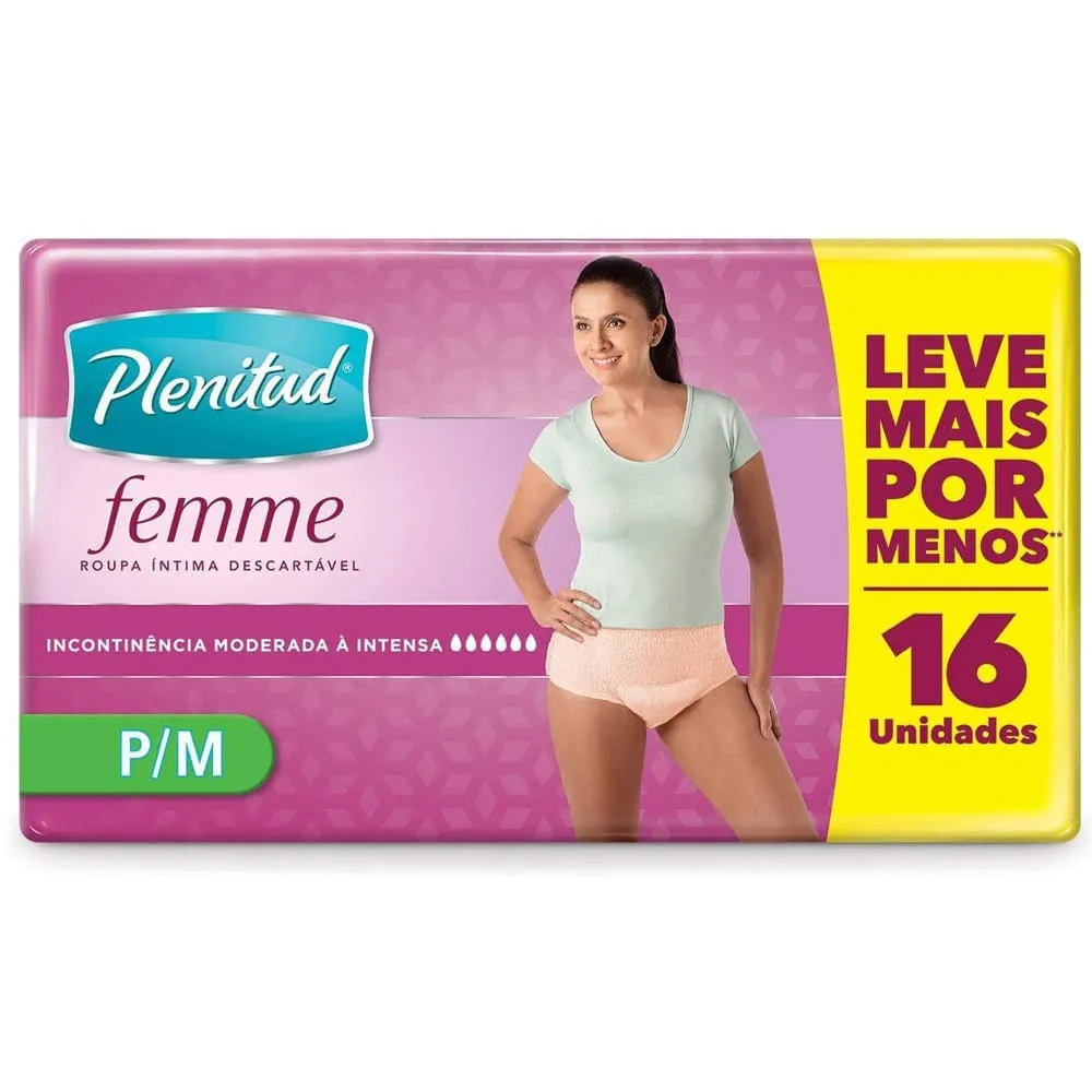 Fralda Geriátrica Adulto Plenitud Femme P/M 16 unidades