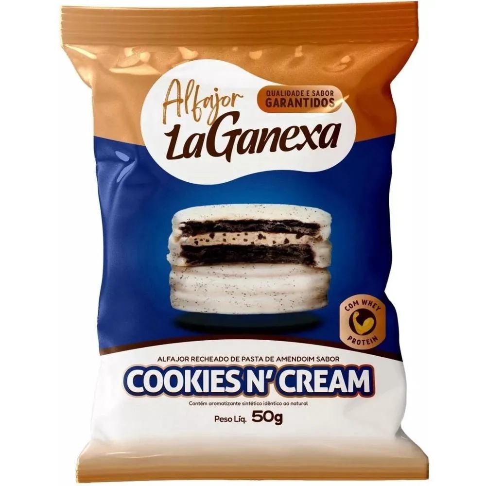 Alfajor La Fajor sabor cookies N´Cream com Whey Protein 50g