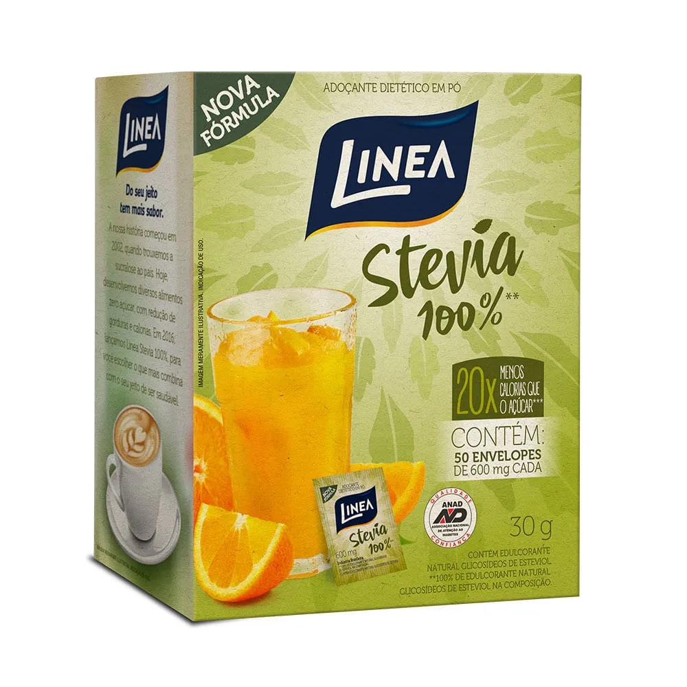 Adoçante Pó Linea Stevia 50 envelopes