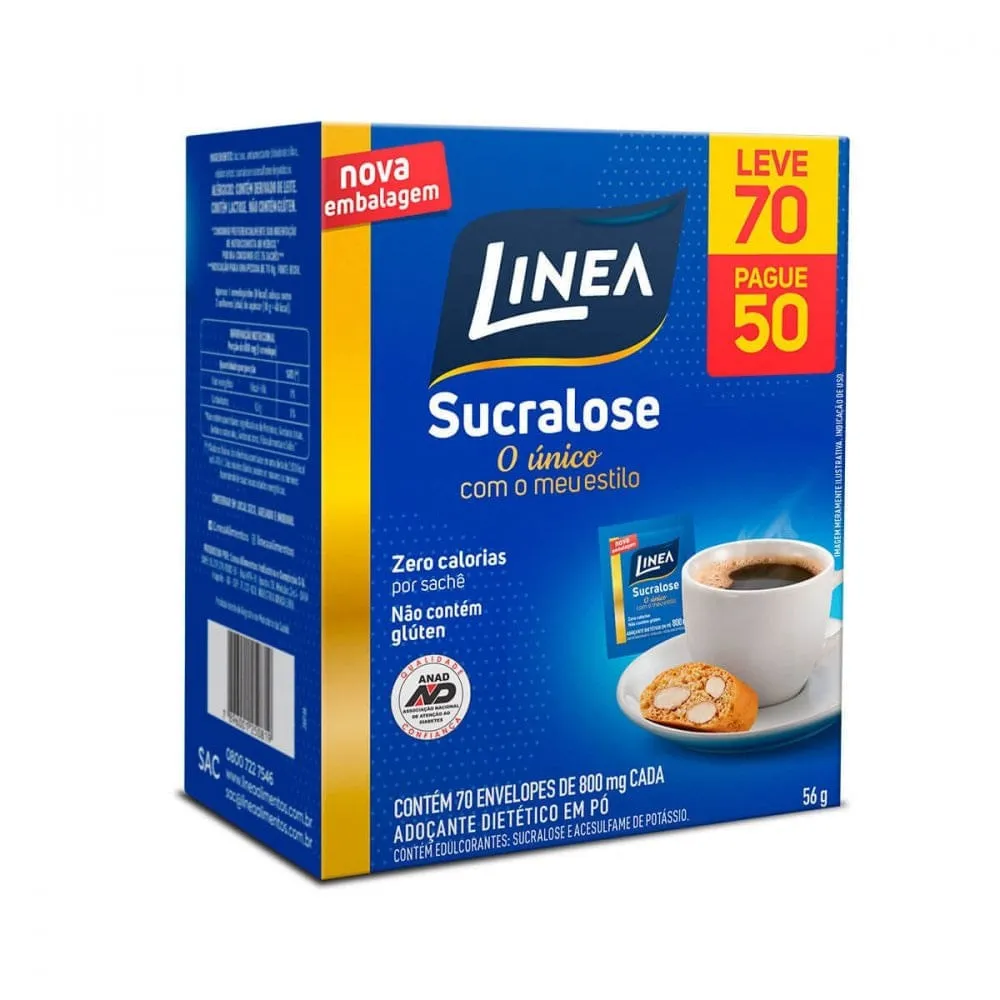 Adoçante Pó Linea Sucralose 70 Sachês