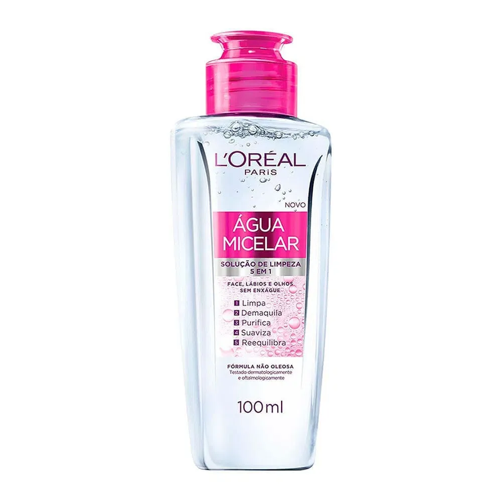 Água Micelar Demaquilante L'Oréal Solução Limpeza 5em1 100ml