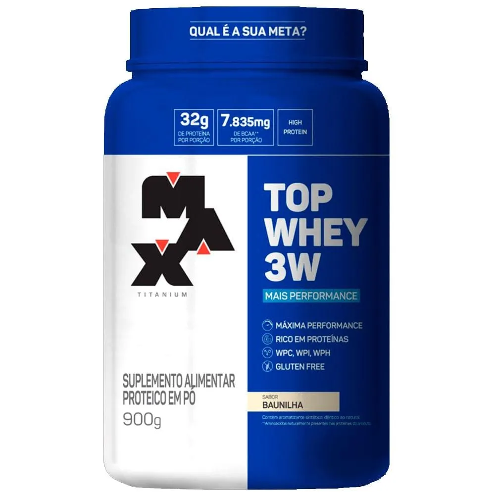 Top Whey 3w Max Titanium Performance Baunilha 900g