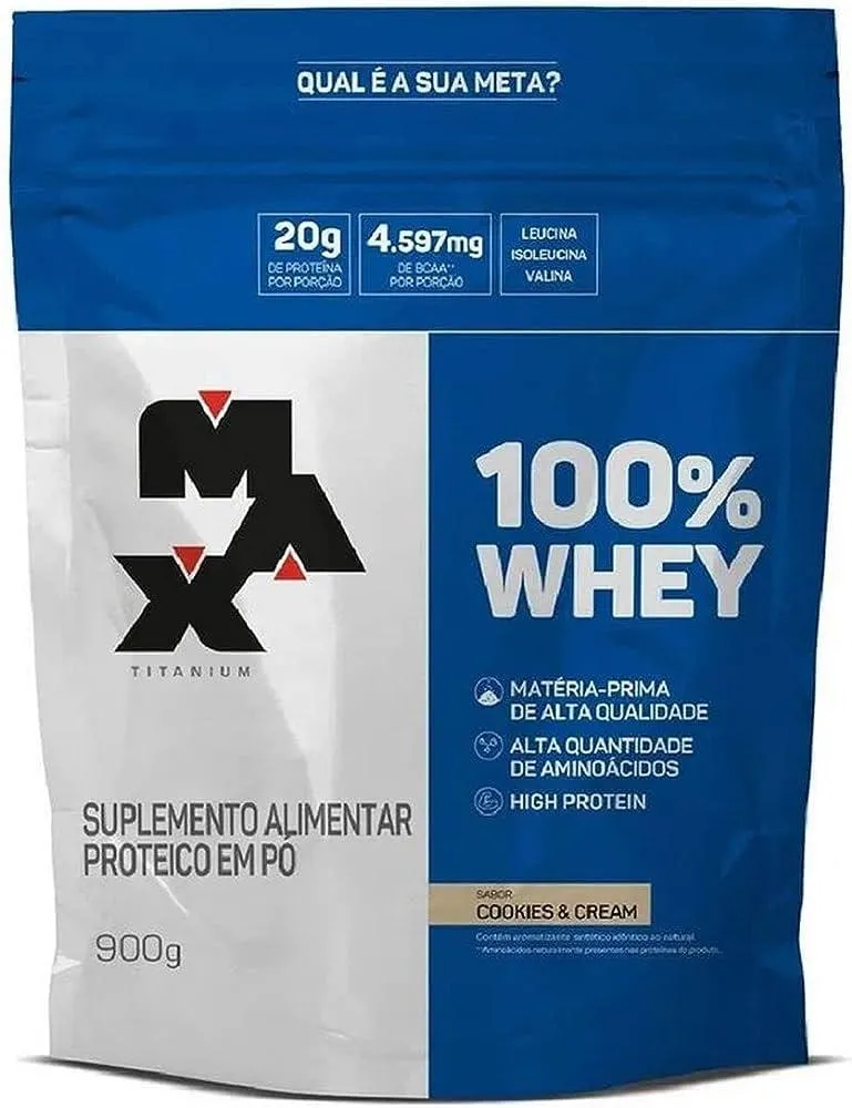 Whey Protein 100% Max Titanium Cookies Refil 900g