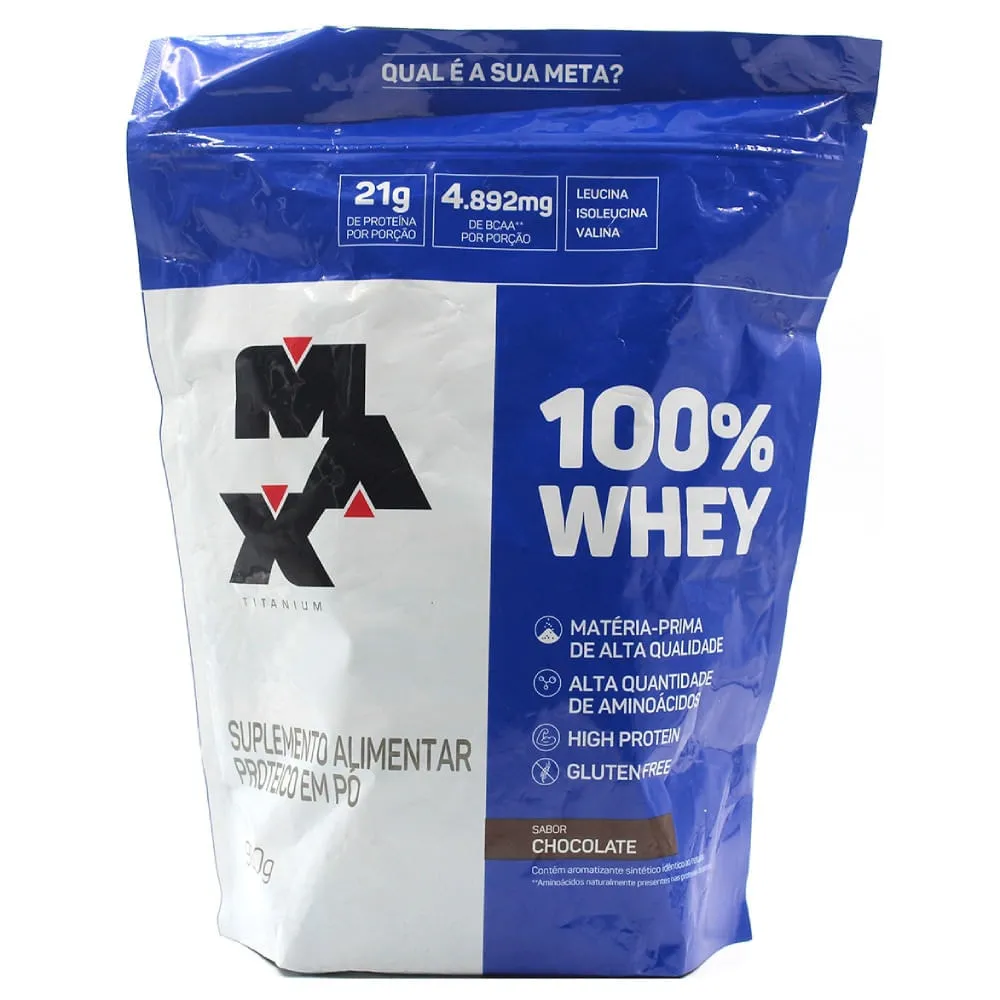 Whey Protein 100% Max Titanium Chocolate Refil 900g