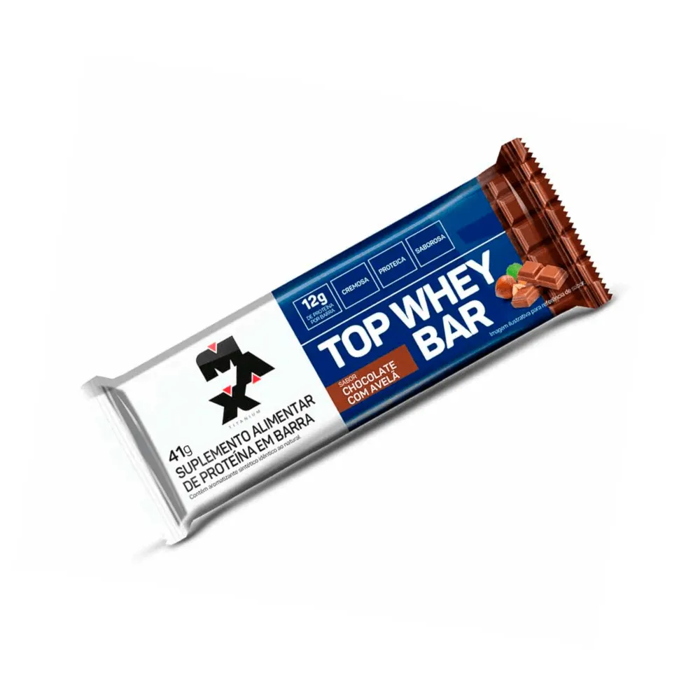 Barra de Proteina Max Titanium Top Whey Bar Chocolate Com Avelã 41g