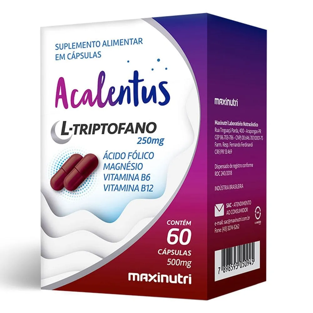 Acalentus L-Triptodano Maxinutri 250mg 60 Cápsulas