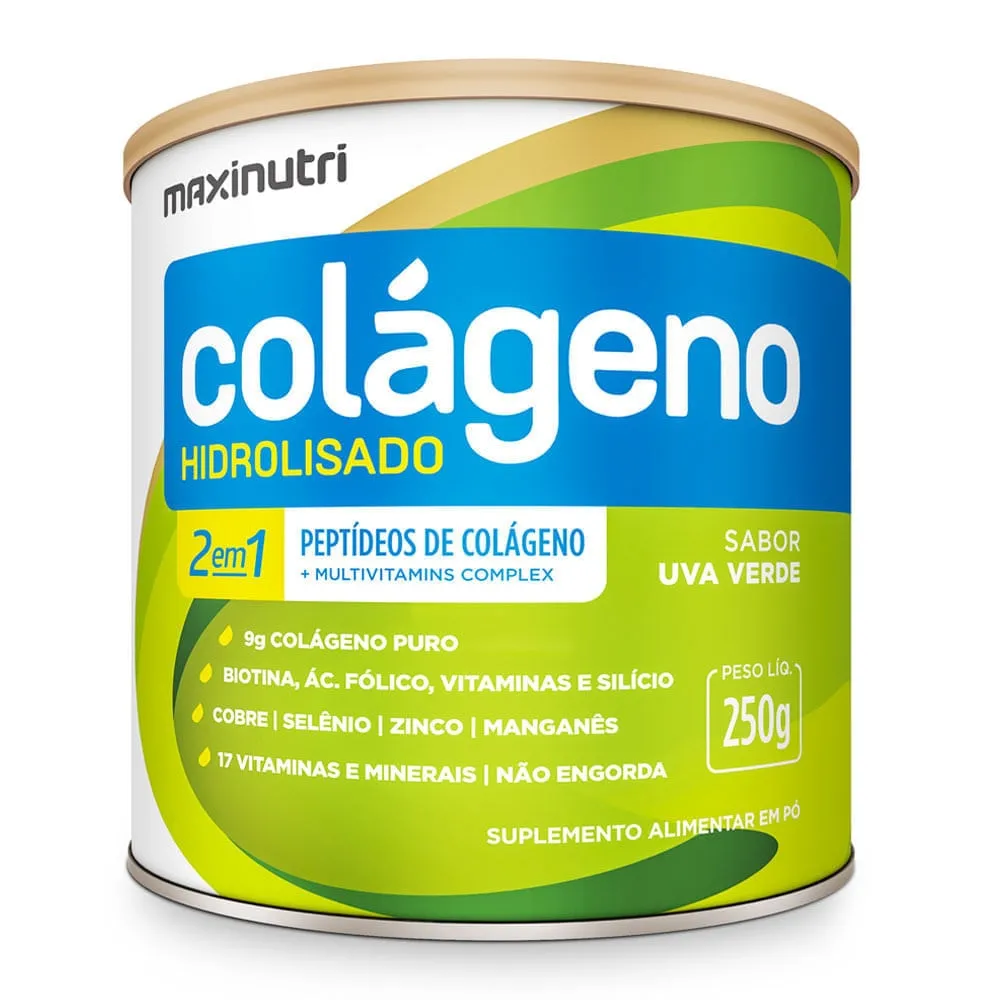 Colágeno Hidrolisado 2 em 1 Uva Verde Maxinutri 250g