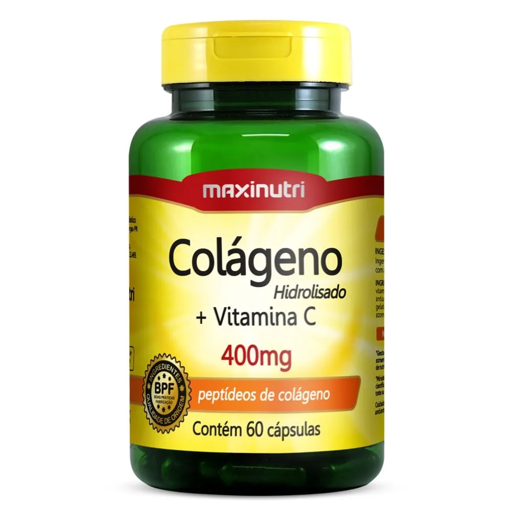 Colágeno Hidrolisado + Vitamina C Maxinutri 60 Cápsulas
