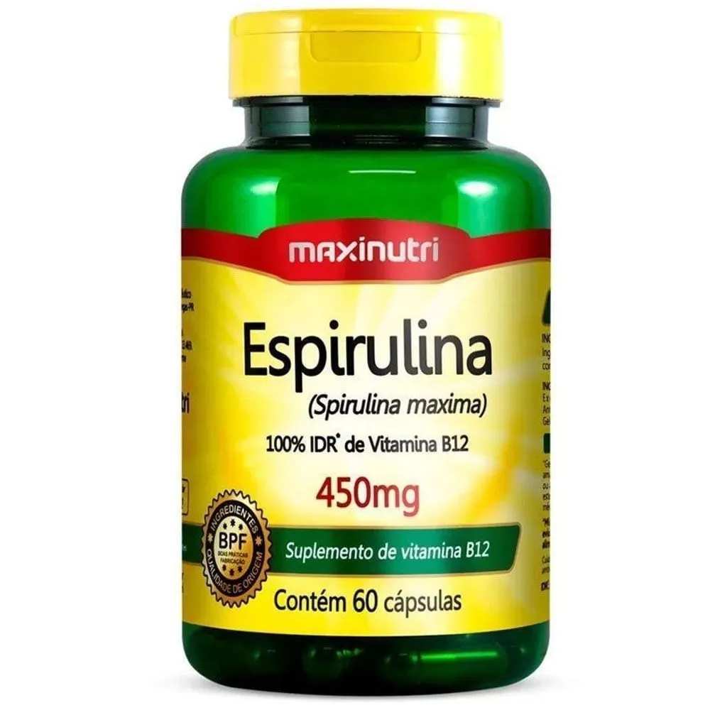 Espirulina Maxinutri 450mg 60 Cápsulas