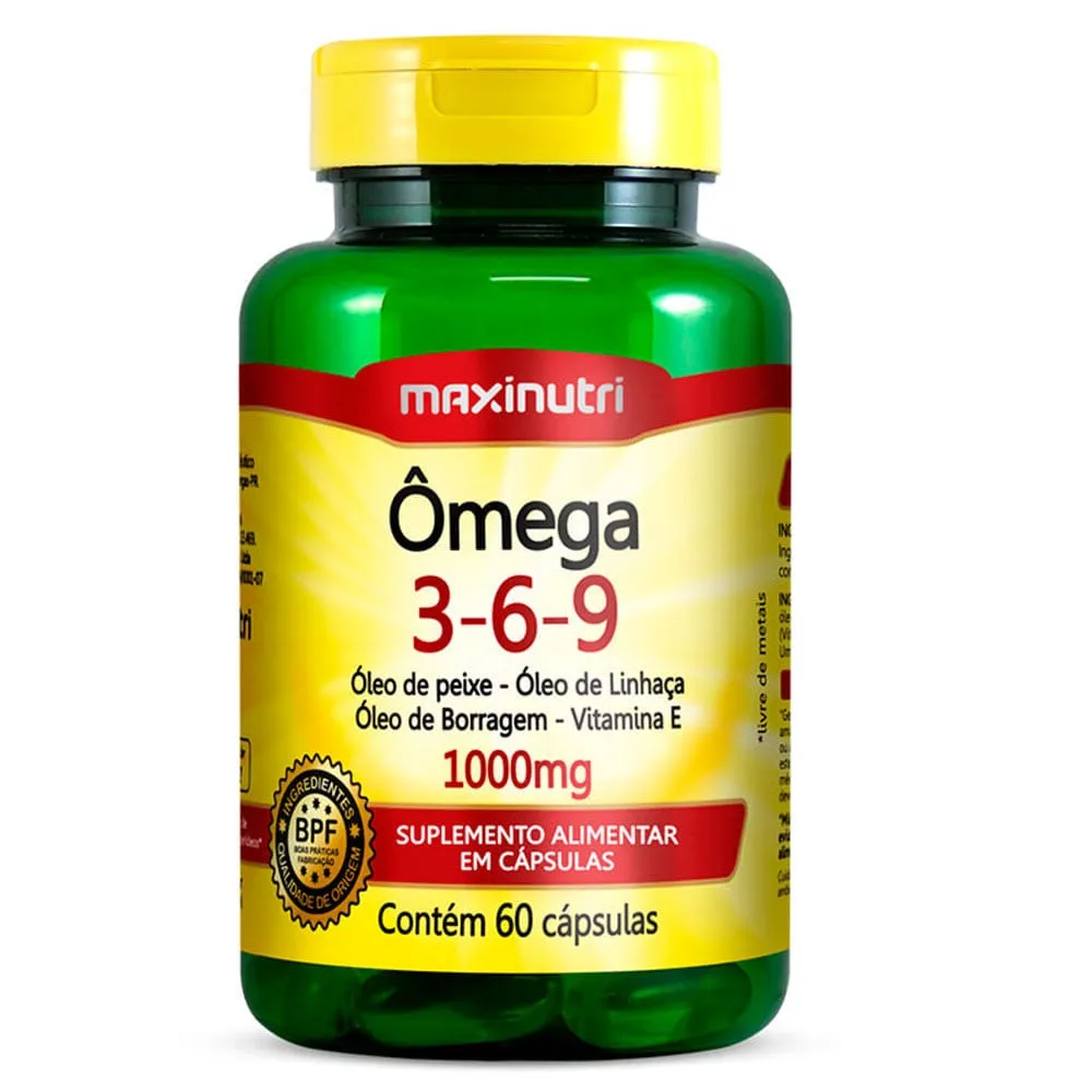 Óleo de Peixe Ômega 3-6-9 Maxinutri 1000mg 60 Cápsulas