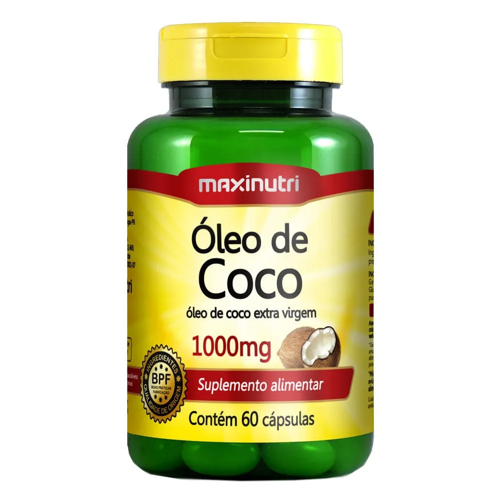 Óleo de Coco Extravirgem Maxinutri 1000mg 60 Cápsulas